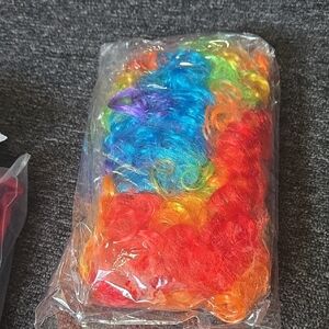 Colorful ClownRainbow Curly Synthetic Hair Piece